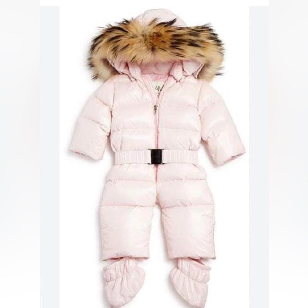 SAM. Pink Puffer Jacket with Fur Trim 12-18 months